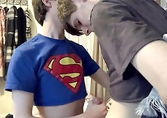 Gay edging handjob, loud moaning, hot guys fuck