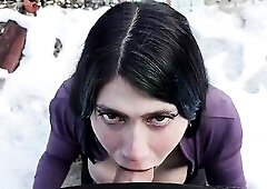 Large-bootied punk hotty gets drilled in an abandoned hotel - public