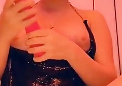 Close up with teen blonde sex doll rubbing her cunt