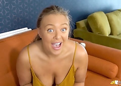 Downblouse joi - blonde MILF with big naturals teasing