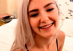 Sex starved Russian teen seduces stepbro with deep blowjob