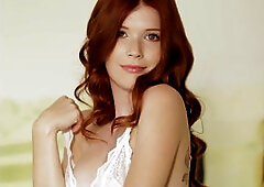 Amusing young lady flaunts her sexy frame