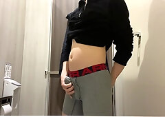 Horny Boy Cant Resist Jerking Off In His New Underwear In Shopping Mall