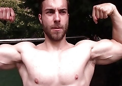 Naked man shows off his ripped physique