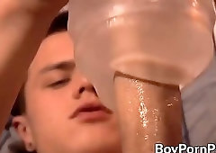 Straight sweet horny twink never knew a dildo can feel so good