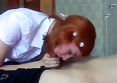 Shy Russian Amateur Gives a Blowjob