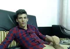 Solo Cute Young Guy Wanks Thick Chunky Cock