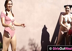 Three Lesbians Lick Each Other During Bbq