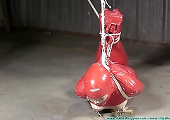 Red Mummification Hogtie