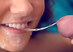 An innocent young babe Lily Adams received a messy facial load