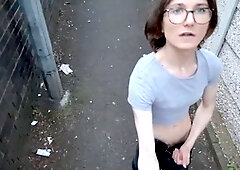Risky public nudity, transgender big dick