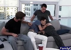 Stepdaddy Gets Caught With His Younger Stepson By His Older Boy