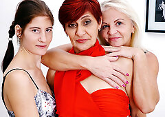 Two matures ladies sharing teen cunt