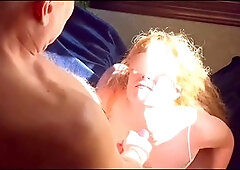 Pussy fingering, big hard nipples, redhead milf