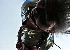Amateur blonde slut outdoor banging following picnic