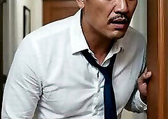 Vietnamese Uncle and Daddy fuck young twink ass, threesome