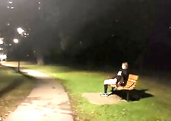 Woman caught mastrubating on park bench at night