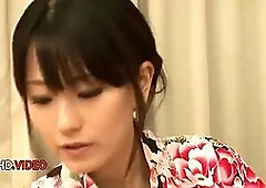 Cute JAV Asian Cougar Manami Komukai passionate trio adventure with fervor!