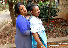 African MILF Lesbians Make Out In Public During House Party