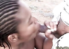 Wild Afro safari group sex bang fuckfest with