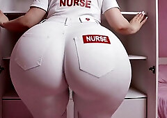Big-bootied nurse shaking her ass around