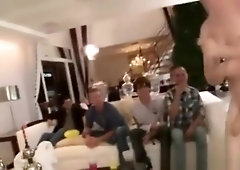 Sexy gay stripper gets cock sucked