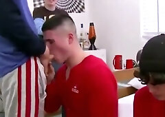College frats suck dick in line for initiation