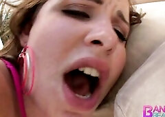 Butt to throat booty bitch, gaped by large dong