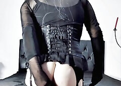 Sissy Marcella with fuckmachine and jizz flow