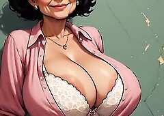 Hawt AI generated CG art. Hotties with gigantic tits.