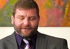 Trans boss Natalie Mars gets legs spread on office table