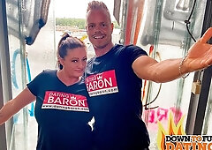 Busty angel with big boobs Adrienne screwed for cash in close-up