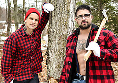 Lumberjack hotties get off with hard banging