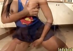 Glamour ladyboy with big tits gets boned