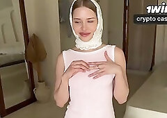 Hot platinum-blonde gets speared in gullet during tough sex. Swearing and spunk on tits.