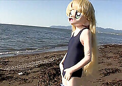 Transgender princess, solo outdoors