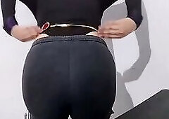 Huge Ass Goth Femboy Raven in Thong Bodysuit Fucks herself with Dildo