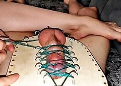 Intense bondage and teasing from Mistress Handjobs on the ultimate fuckpole table