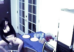 Brunette rubbing & Masturbate using Vegetable