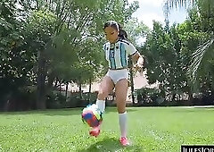 JulesJordan.com - Worlds Cup Hot Body Soccer Star Vivienne Vo Scores Big
