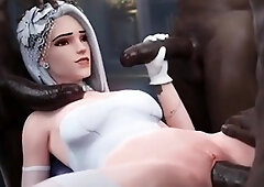 3D slut gets the big black cock gangbang of her dreams