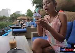 Thai Euro amateur couple public fun and horny sex at home in POV