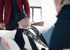 Straight groom-to-be fucked by male stripper during bachelor party!