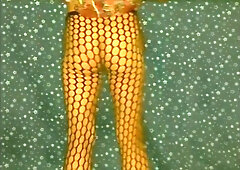 Taunt in sundress and fishnet stocking before railing my fake penis