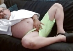 Grandpa bear gets down to business on the beach