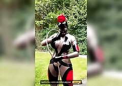 A very hawt summer day in full latex. When my hair is freshly dyed it begins oozing red drops when I sweat. So always get to be careful cuz it can sta