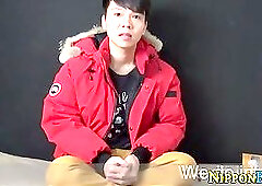 Asian twink masturbating