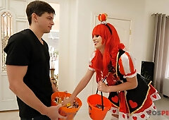 Sensual redhead girlfriend Jill Kassidy impaled by a long boner