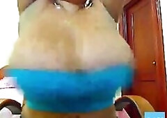 Latina with Big Tits on Webcam