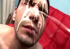 Horny dude fucking with cum blasting